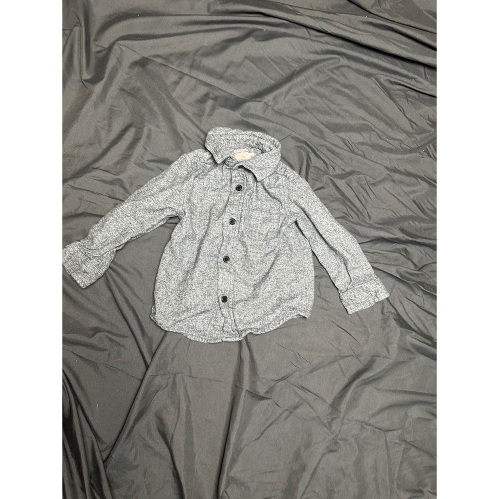 Cat & Jack Toddler Boys Gray Heather Long Sleeve Button Down Shirt Size 2T - Picture 1 of 4